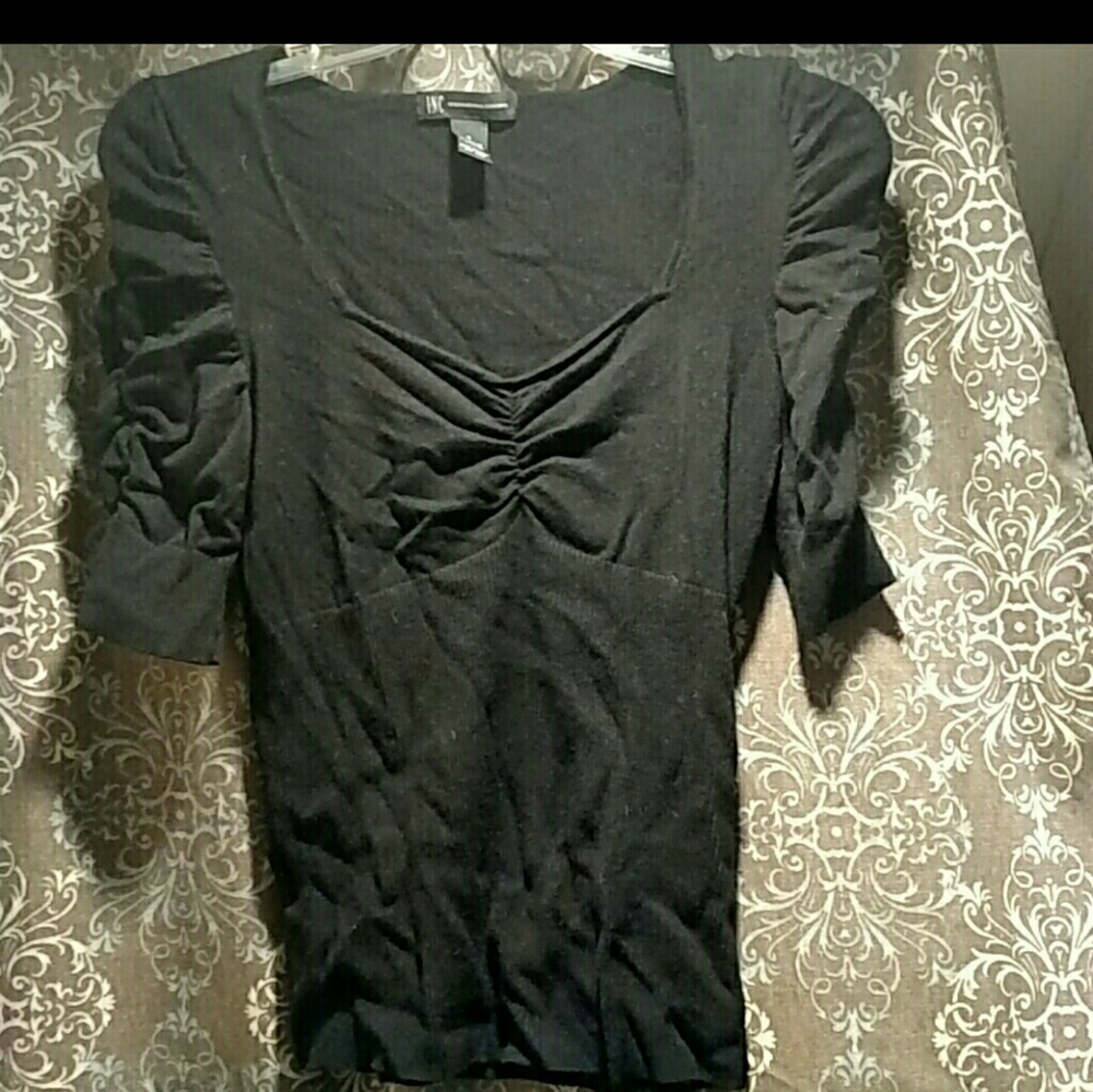 INC short sleeve black sweater